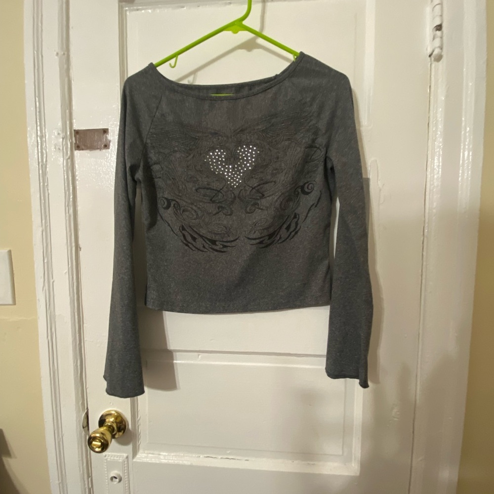 Gray Long Sleeve Women's Top